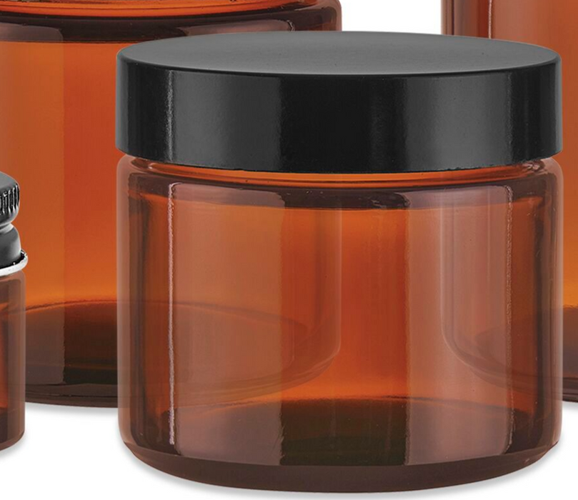 8oz straight amber glass jar