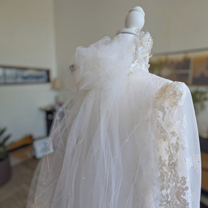 Vintage 1985 Bridal Veil & Floral Crown