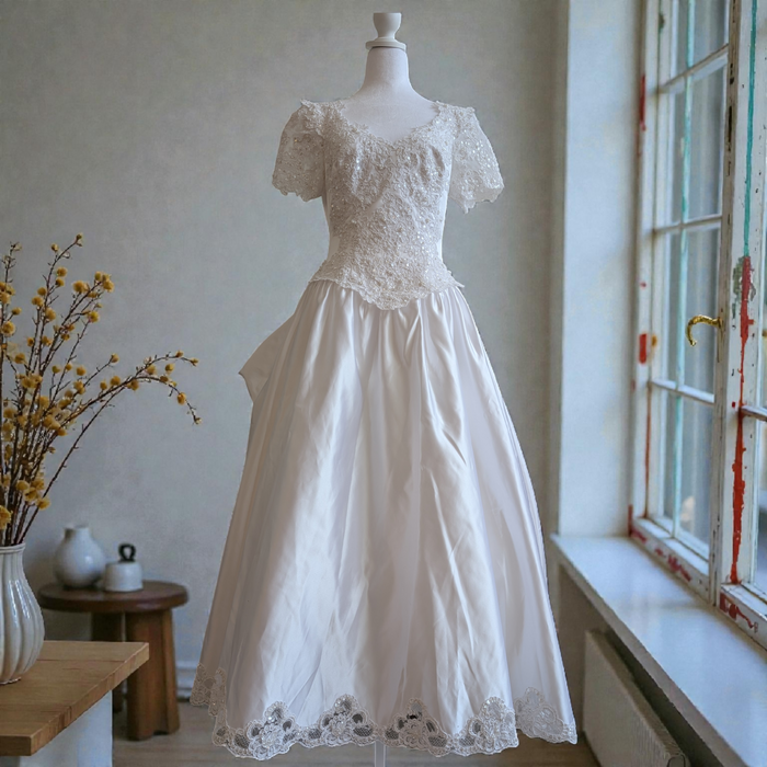 Satin beaded Ball gown