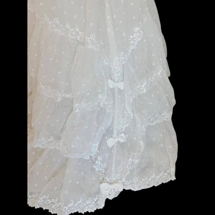 1960 Vintage Wedding Dress | Romantic Lace & Tiered Bridal Gown