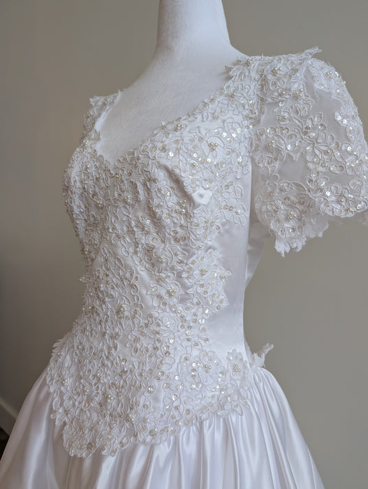 Satin beaded Ball gown