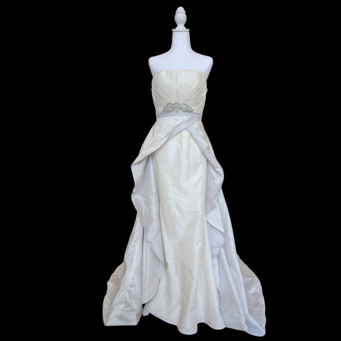 2015 Ivory Strapless Wedding Dress Size 10 | Beaded Couture Ball Gown