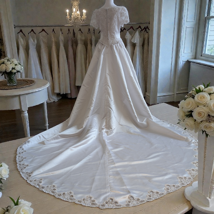 Satin beaded Ball gown