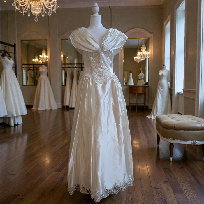 1995 Off the Shoulder Wedding Gown
